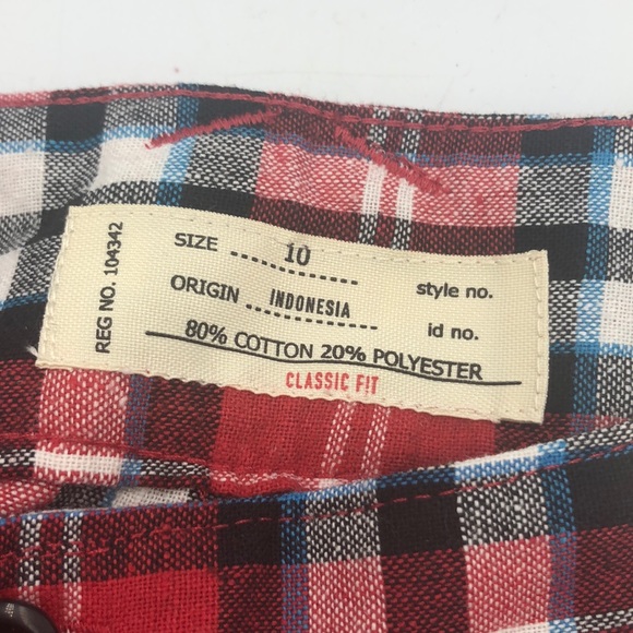 Red plaid shorts New LAST ONE SIZE 10 - Picture 5 of 6